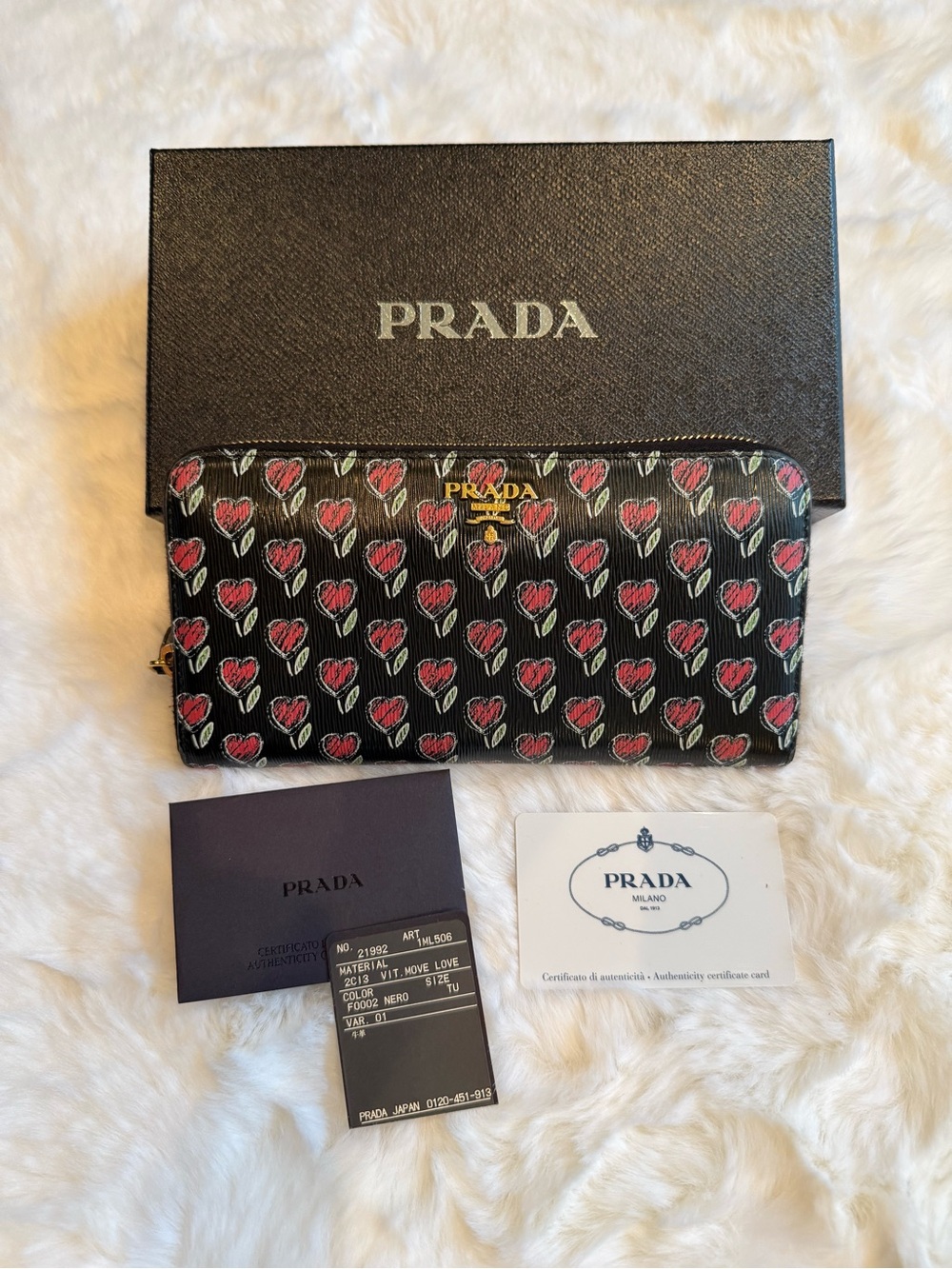 Prada Vitello Move Love Continental Zip Wallet - Picture 10 of 13